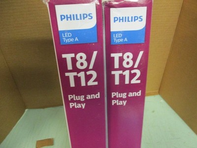 LOT OF 4 PHILIPS 48 INCH T8 T12 PLUG PLAY TYPE A LED 16W 1700 LUMENS WHITE LB28