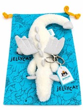 Jellycat White Dragon Amuseables Plush Bag Charm Keychain New Tags Cute Gift