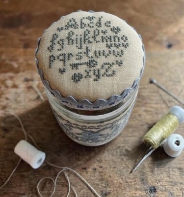 Handmade Cross Stitch Jar Buttons