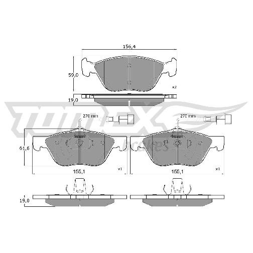 Bremsbelagsatz Scheibenbremse Vorne FüR Fiat Bravo 182 00 Bis 01 Tomex Neu Teil-image