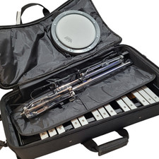 Pearl Xylophone Bell Kit with Drum Sticks Carrying Case Stand Practice Pad Case