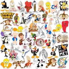 LOONEY TUNES VARIETY DIE CUT VINYL 50 CT STICKER PACK