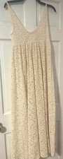 Women's REBECCA TAYLOR Ivory Cream Empire Waist Lace Maxi Dress - Size XS