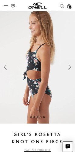 NEW Oneill Girl’s “Rosetta” Knot One Piece swimsuit -Size 10 - Picture 11 of 11