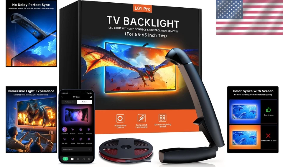 Immersive TV LED Backlight with Sensor – Color Sync for Modern Entertainment - Image 2 of 4