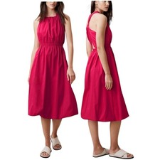 NWT Banana Republic Pink Twist Back Bubble Hem Midi Dress Large 888773-02-1