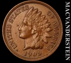 1909 Indian Head Cent - Almost Unc / Uncirculated  Semi-key  Better Date  #L3436