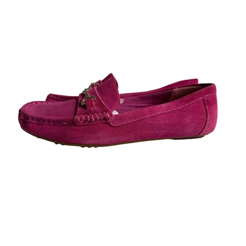 Isaac Mizrahi Live Fuchsia Pink Suede Horsebit Driving Loafers Women Size 8.5 - Bild 4 von 12