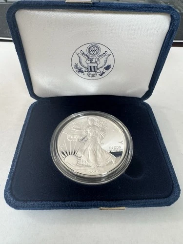 2008-W Proof $1 American Silver Eagle Box, OGP & COA