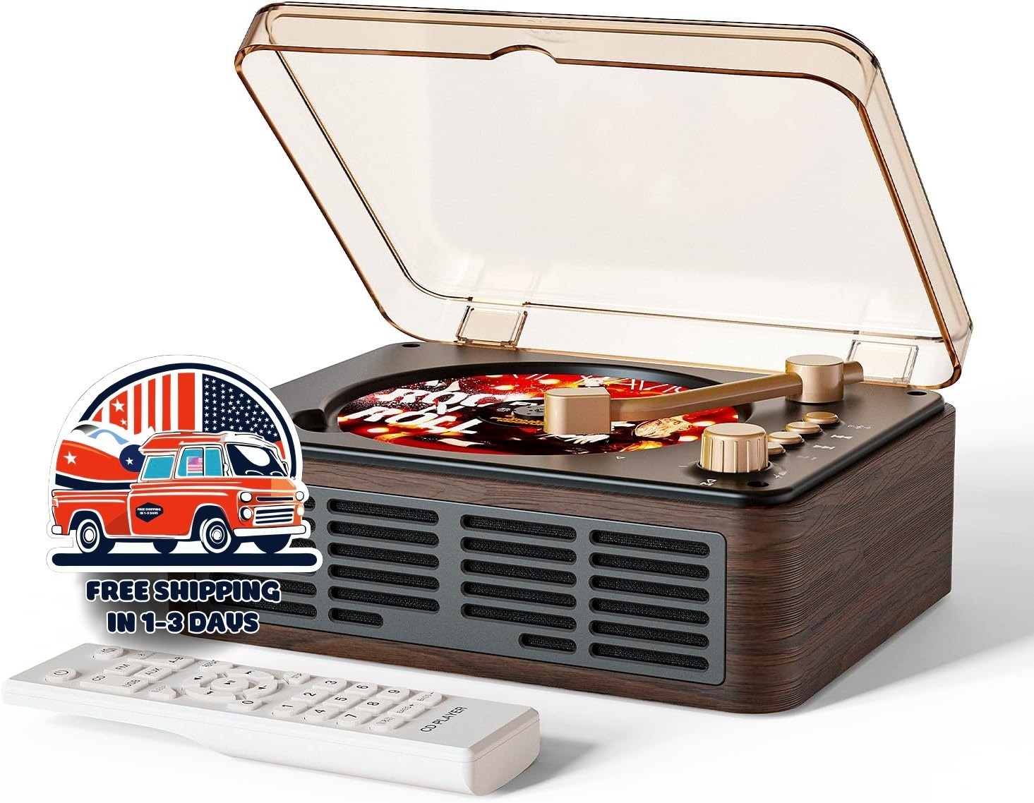 Reproductor de CD con altavoces Bluetooth estilo retro nost&aacute;lgico, est&eacute;reo NUEVO