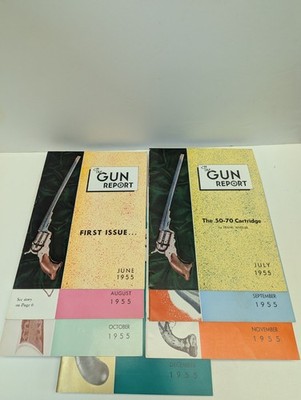 Vintage The Gun Report Magazine Lot Of 7 - 1955 FIRST ISSUE - COMPLETE YEAR 