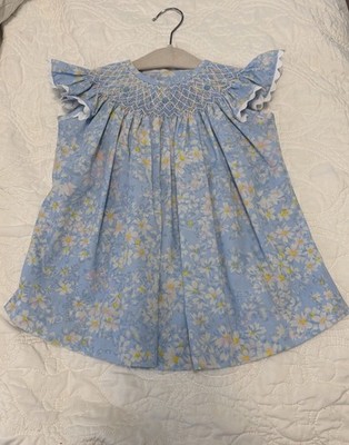 Stitchy Fish Smocked Bloomer Set Girl Size 3T