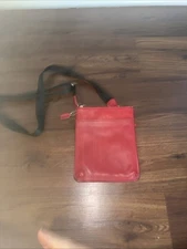 Vtg COACH Red Leather Crossbody Slim Small Bag Glove-Tanned Leather RARE HTF
