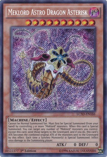 Meklord Astro Dragon Asterisk LC5D-EN166 Secret Rare 1st Edition Moderately Played