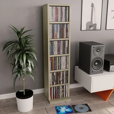 WALPLUS CD Cabinet Sonoma Oak 21x20x88cm Engineered Wood Media Tower