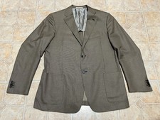 Corneliani Italy Men s Blazer Suit Jacket Brown Houndstooth Wool Silk Blend 54L