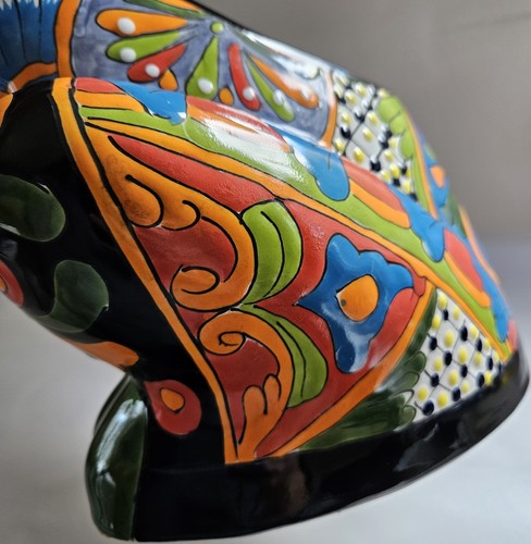 Talavera Frog Planter Large Mexican Pottery Folk Art Animal Hand Painted - Picture 10 of 18