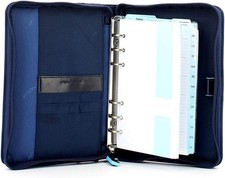 Piquadro Ag4527Ce Agenda Organizer With Blue Leather Fabric Closure