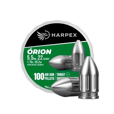 HARPEX Orion 100 Count CYLINDRICAL SLUG 5.5mm .22 Caliber Premium Airgun Pellets