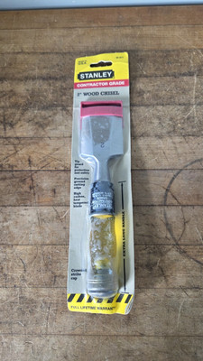 Vintage Stanley 2  Wood Chisel Bevel Edge Contractor Grade (16-911) Made In USA 