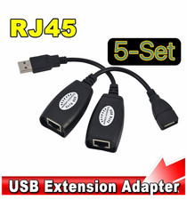 5 Pairs USB Extension Ethernet RJ45 Cat5e/6 Cable Adapter Extender Over Repeater
