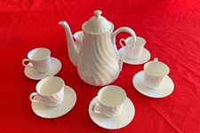 WEDGEWOOD Candlelight Coffee Set, Pot Plus 6 Cups, BRAND NEW