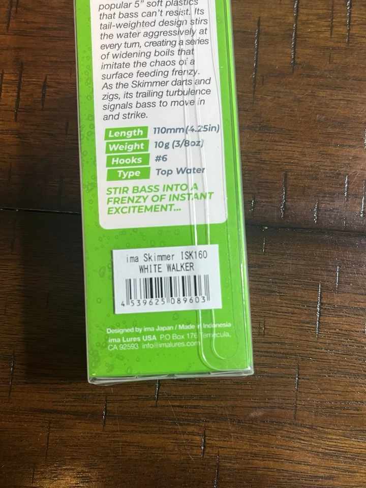 Ima Skimmer 'White Walker' bajo topwater lápiz para caminar cebo color limitado Foto 4 de 4