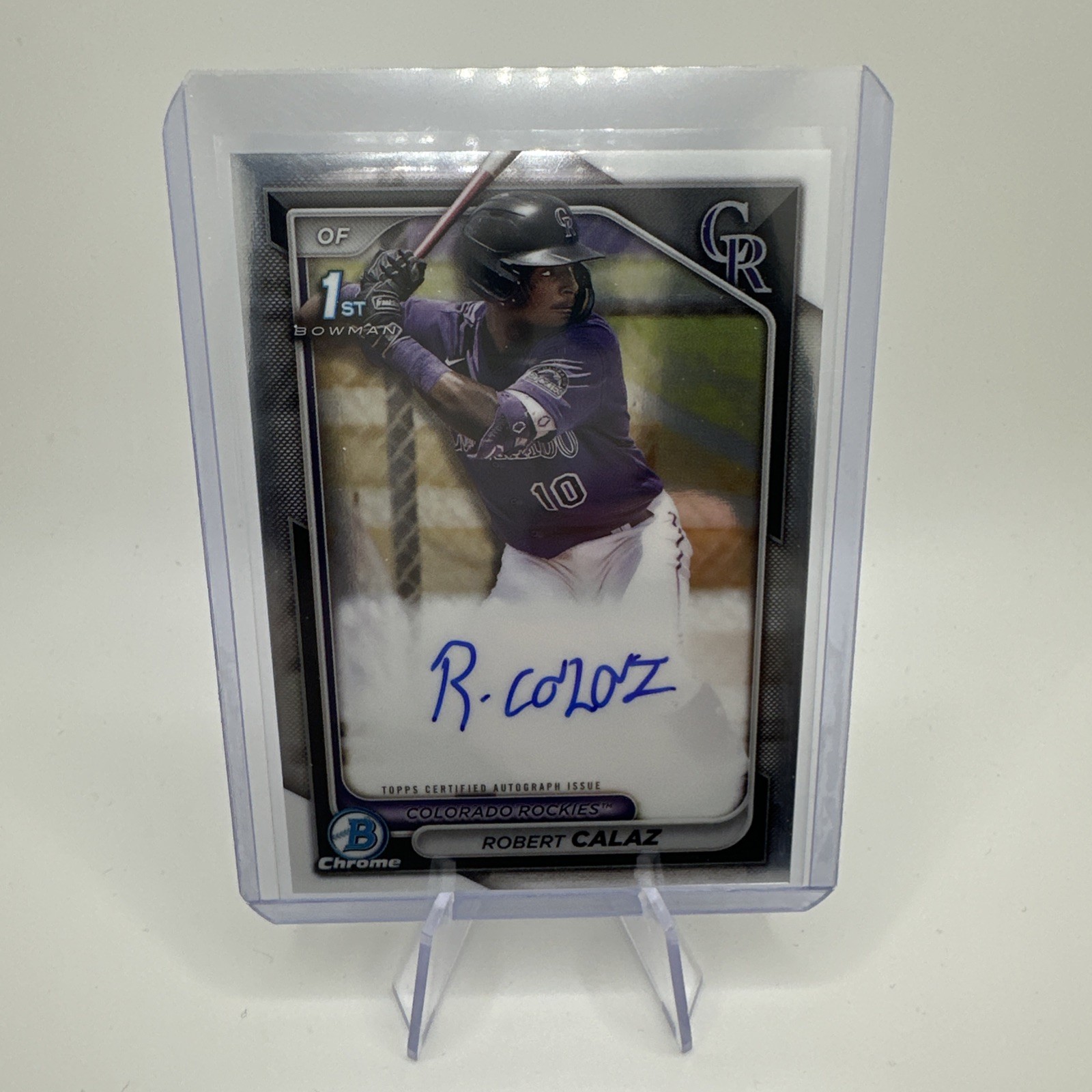 2024 Bowman Chrome ROBERT CALAZ RC 1st Auto Colorado Rockies Prospect JK305