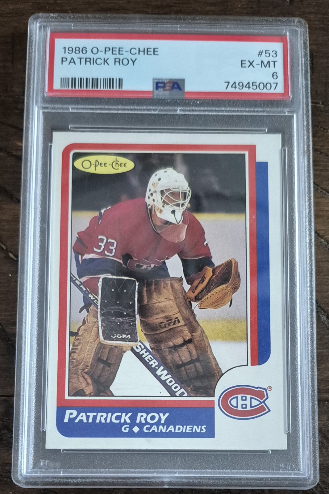 1986-87 O-Pee-Chee #53 Patrick Roy Rookie PSA 6 HOF Nice 6