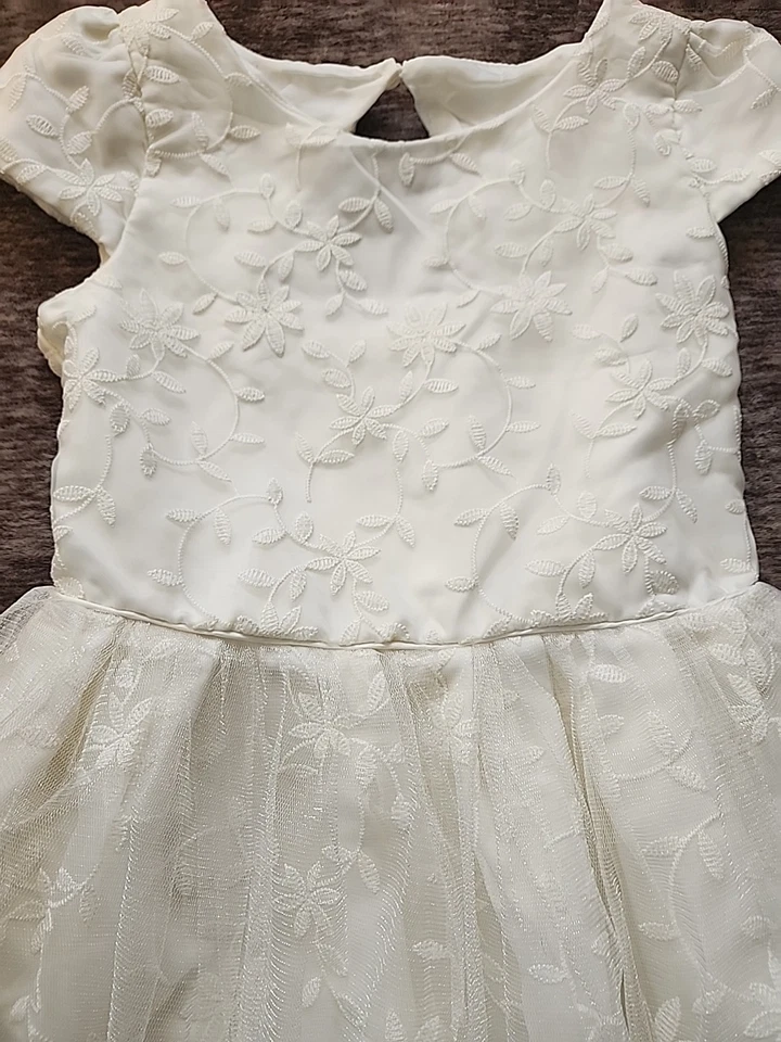 Vestido Kensie Niña Marfil Bordado Niñas Talla 12  Foto 3 de 4