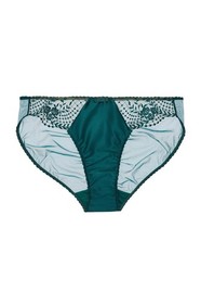 Dita Von Teese Julie's Roses Satin Bikini Briefs Deep Teal Burlesque Hollywood