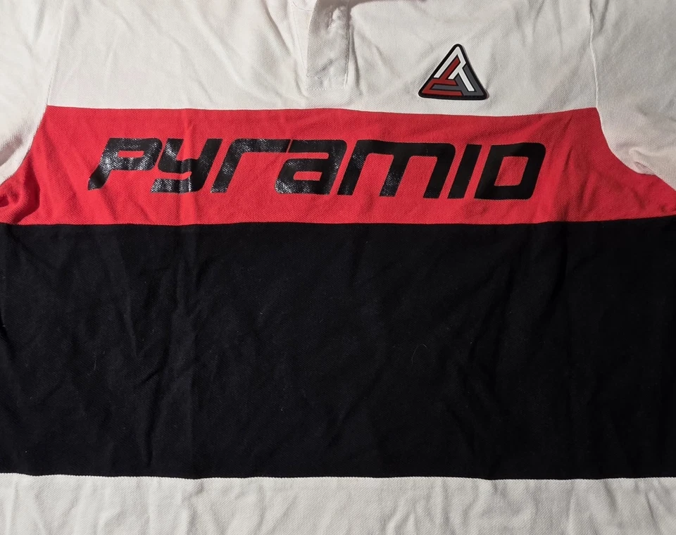 Black Pyramid Multicolor Geometric Mens Polo Shirt Size Large - Image 2 of 4