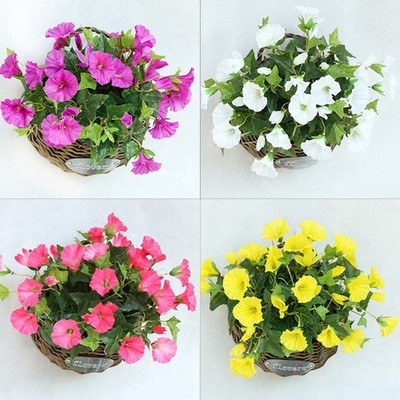 Hängender Korb Künstliche Gefälschte Seide Morning Glory Flower Vine Hochzeit