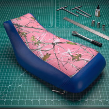 Cubierta de asiento de vinilo color camuflaje azul Suzuki Ozark 250