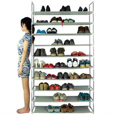 50 Pairs 10 Tier Shoe Rack Organizer Space Sa...