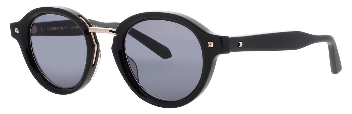 VALENTINO V ESSENTIAL IV VLS 132A 46 Sunglasses BLACK/GOLD Frame