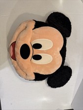 Disney Mickey Mouse Head Plush Pillow Pal. HUGE   THICK  
