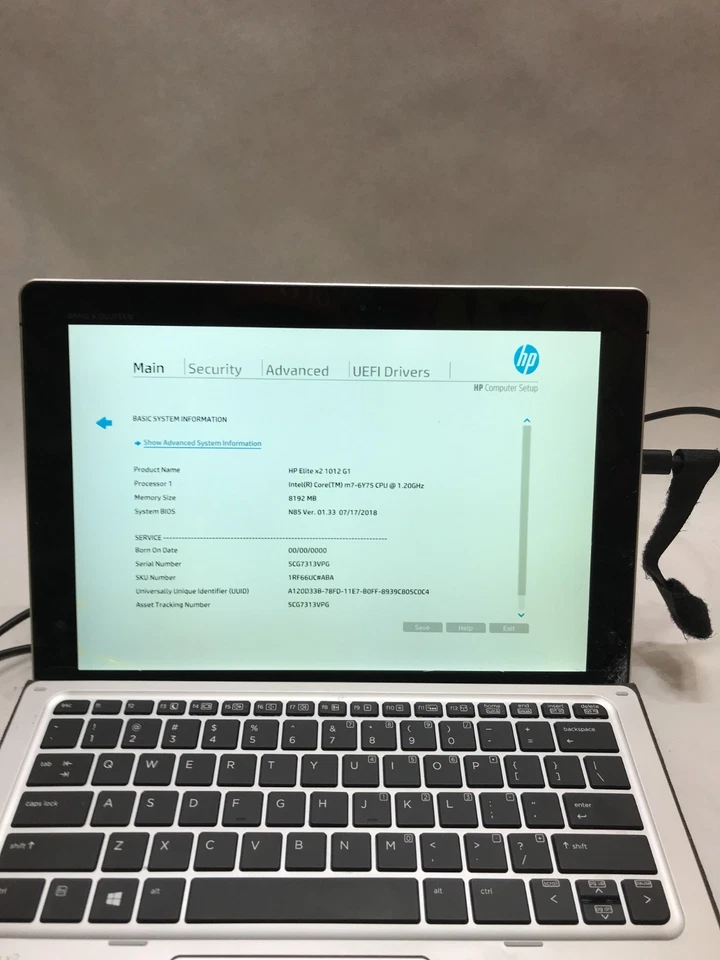HP Elite X2 1012 G1 12" Intel Core m7 8GB RAM NO SSD/OS For Parts Cracked! - DW - Image 2 of 4