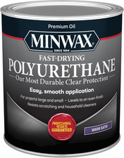 Minwax Fast Drying Polyurethane Protective Wood Finish, Warm Satin, 1 Quart