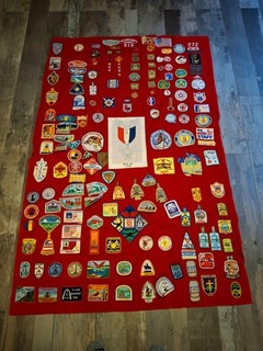 Vtg 1970 BSA Boy Scout Patch Blanket Collection Lot Textless Eagle Philmont OA