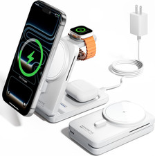 3-In-1 for Magsafe Charging Station, Foldable Travel Charger Stand for Apple, Wi