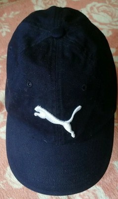 Vintage 90s Puma Logo Snapback Trucker Hat Cap Dark Blue Golf Original