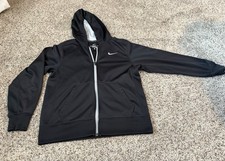 Nike Youth Black Therma Fit Full Zip Lightweight Hooded Jacket - Size Large