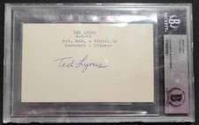 TED LYONS BAS AUTHENTICATED BGS AUTHENTIC AUTO CHICAGO WHITE SOX HOF DIED 1986