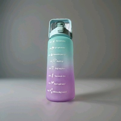 Markenlose Trinkflasche Pastell Ombre Mintgrün und Lila - 2l Fassungsvermögen - NEU
