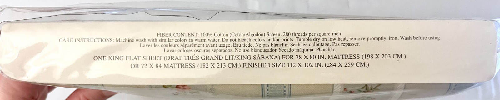 Vintage NIP Ralph Lauren Julianne King Sateen Flat Sheet