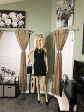 My Michelle Black Lace Top Bodycon Mini Party Dress Women Size 5 Crew Neck