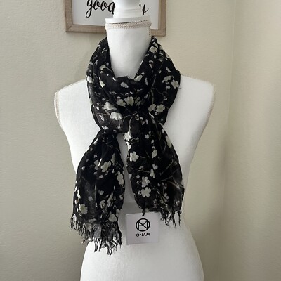 NEW Cherry Blossom Floral Print Scarf Onam Womens Fleur