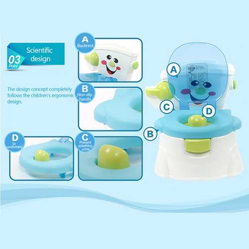 Töpfchen WC Klo Blau/Rosa Kinder Toilettentrainer Baby WC Lerntöpfchen - Bild 26 von 32