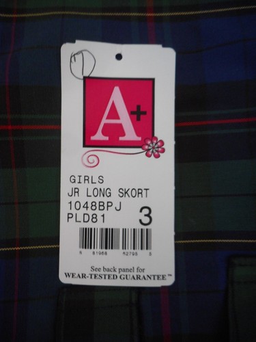 Girls A+ Culotte Multi-Color Plaid Kilt Uniform Skort Jr. Sizes 3 Jr. - 25 Jr. - Imagen 4 de 4